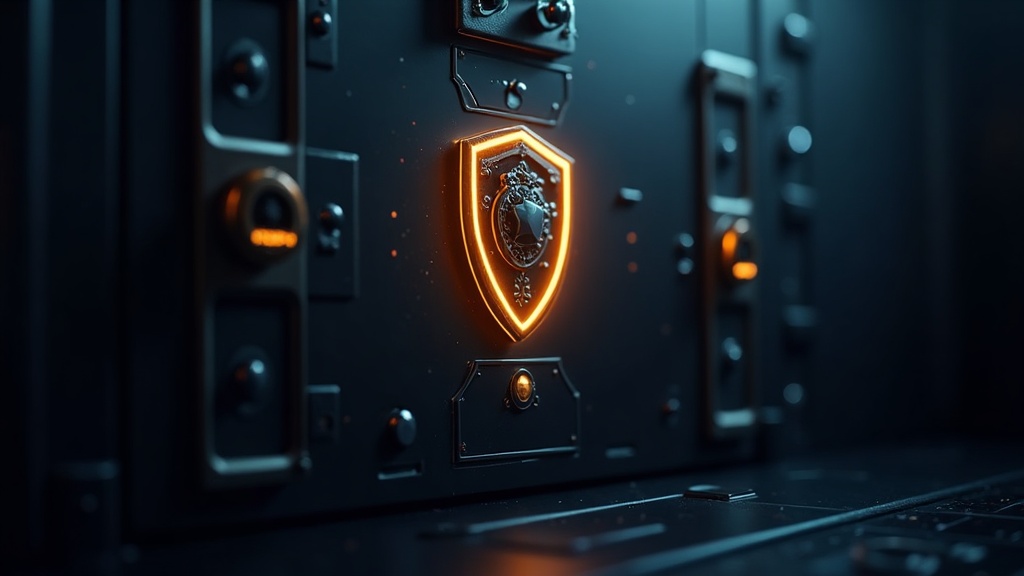 Dashboard account protetto con icona di sicurezza in ambiente casinò scuro