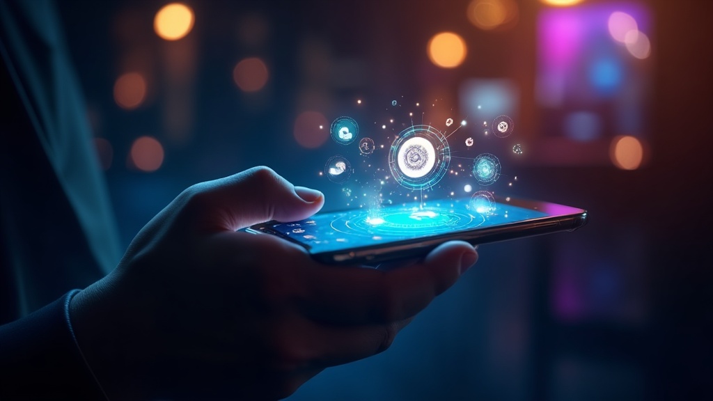 Telefono con accesso rapido al casino mobile e icone app brillanti